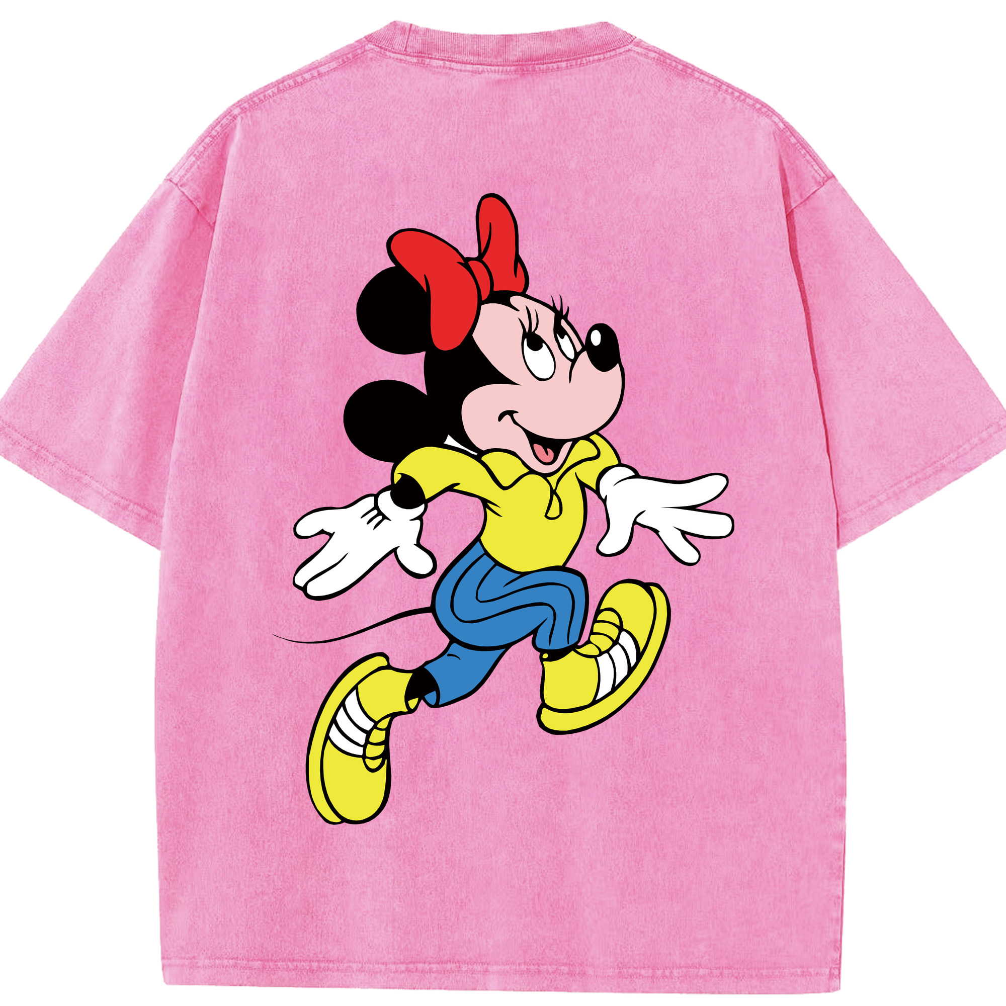 （画像用） ミッキーマウス Mickey Mouse 綿100% ヴィンテージ風 半袖Tシャツ（背面プリント）